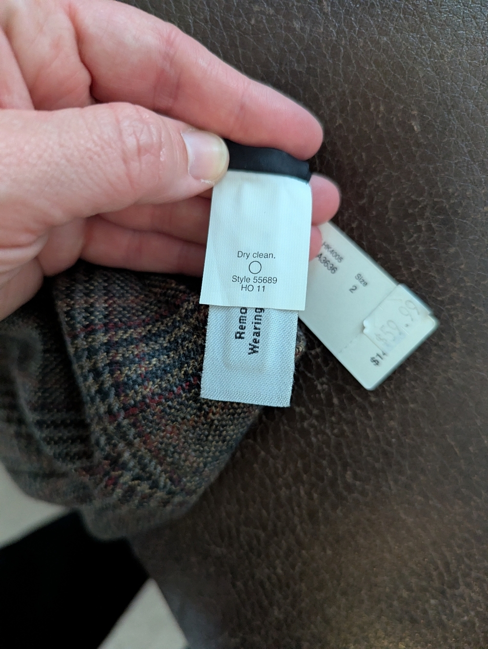 J. Crew Brown Plaid 100% Wool Pencil Skirt Bow Front 55689 NWT Size 2 Preppy - Picture 6 of 6